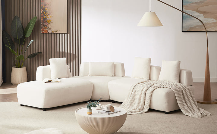 Contemporary 3-piece Sectional Sofa Beige
