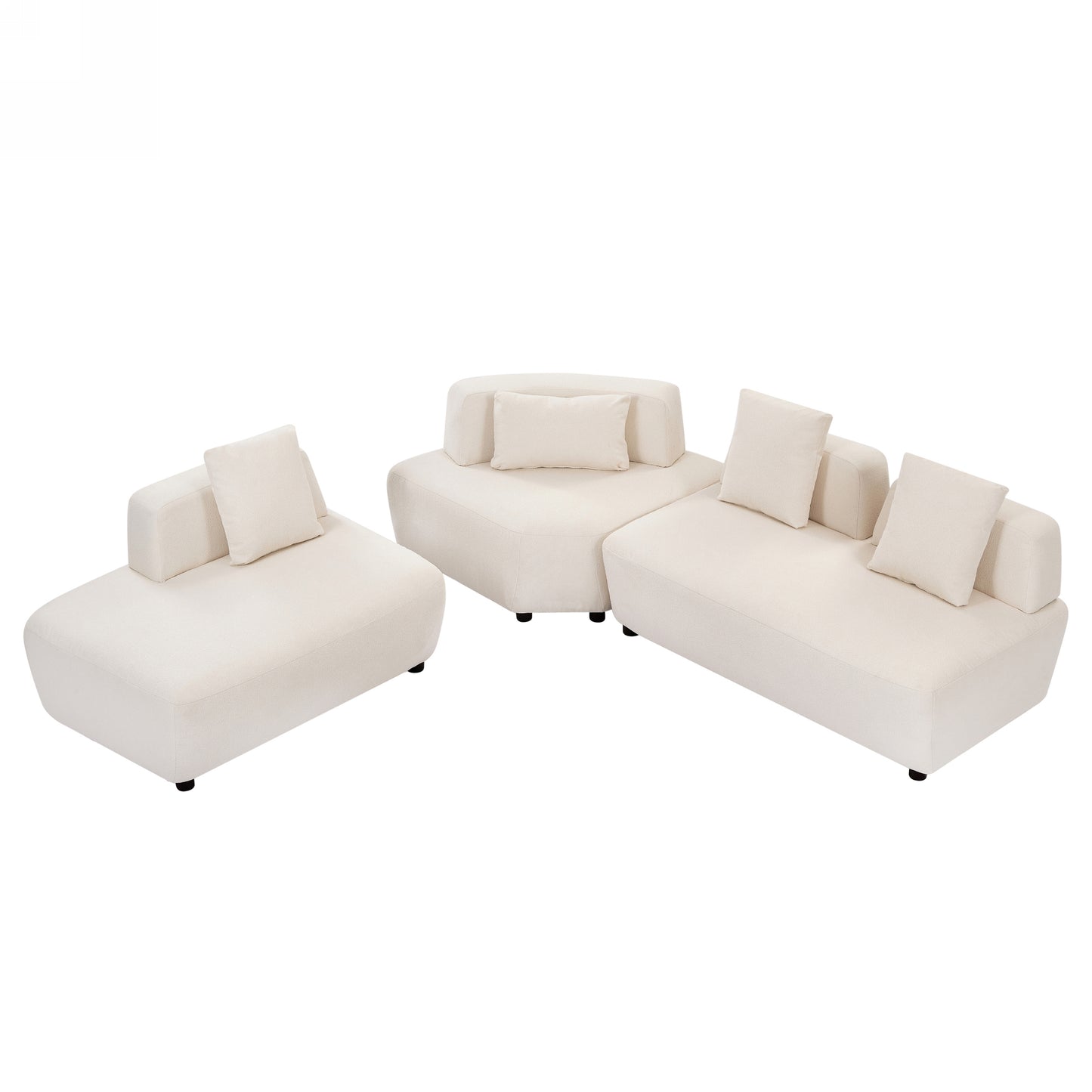 Contemporary 3-piece Sectional Sofa Beige