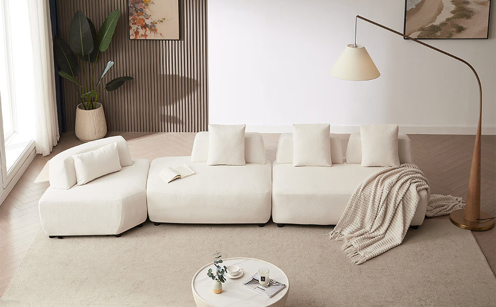 Contemporary 3-piece Sectional Sofa Beige