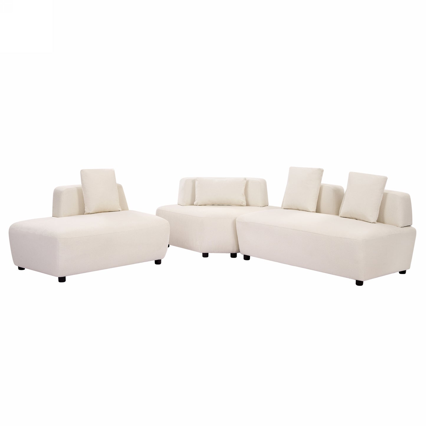 Contemporary 3-piece Sectional Sofa Beige