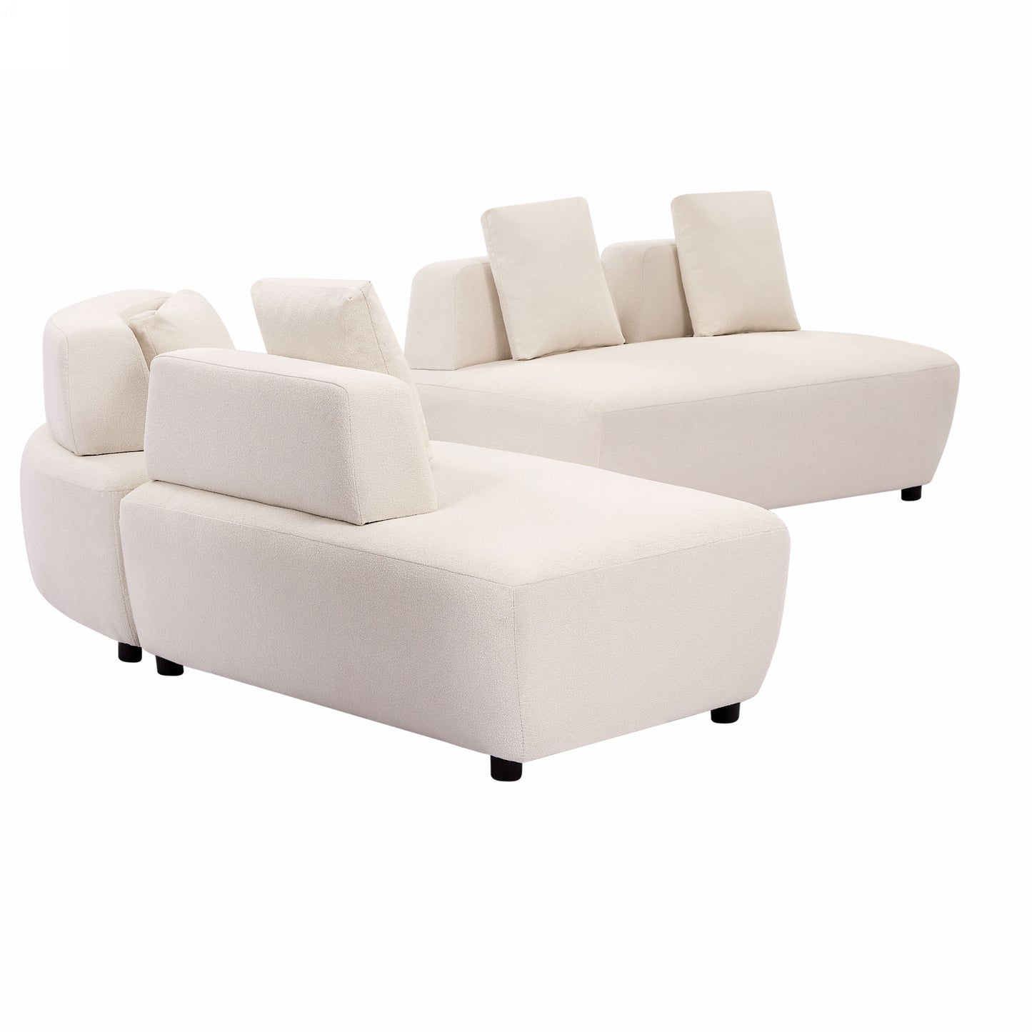 Contemporary 3-piece Sectional Sofa Beige