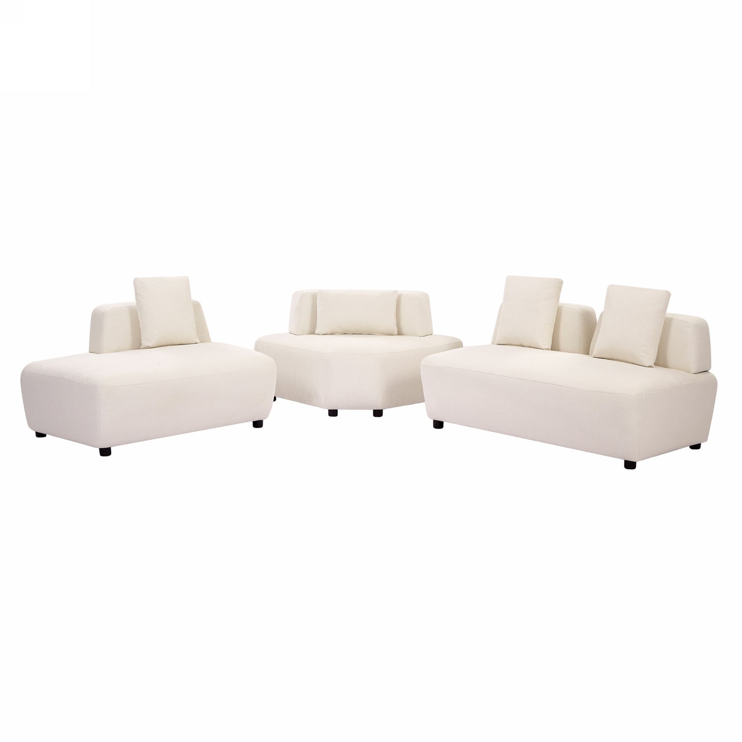 Contemporary 3-piece Sectional Sofa Beige