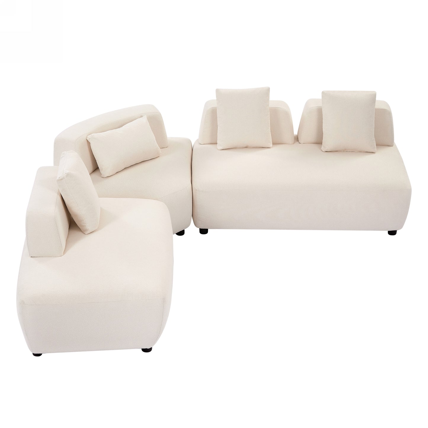 Contemporary 3-piece Sectional Sofa Beige