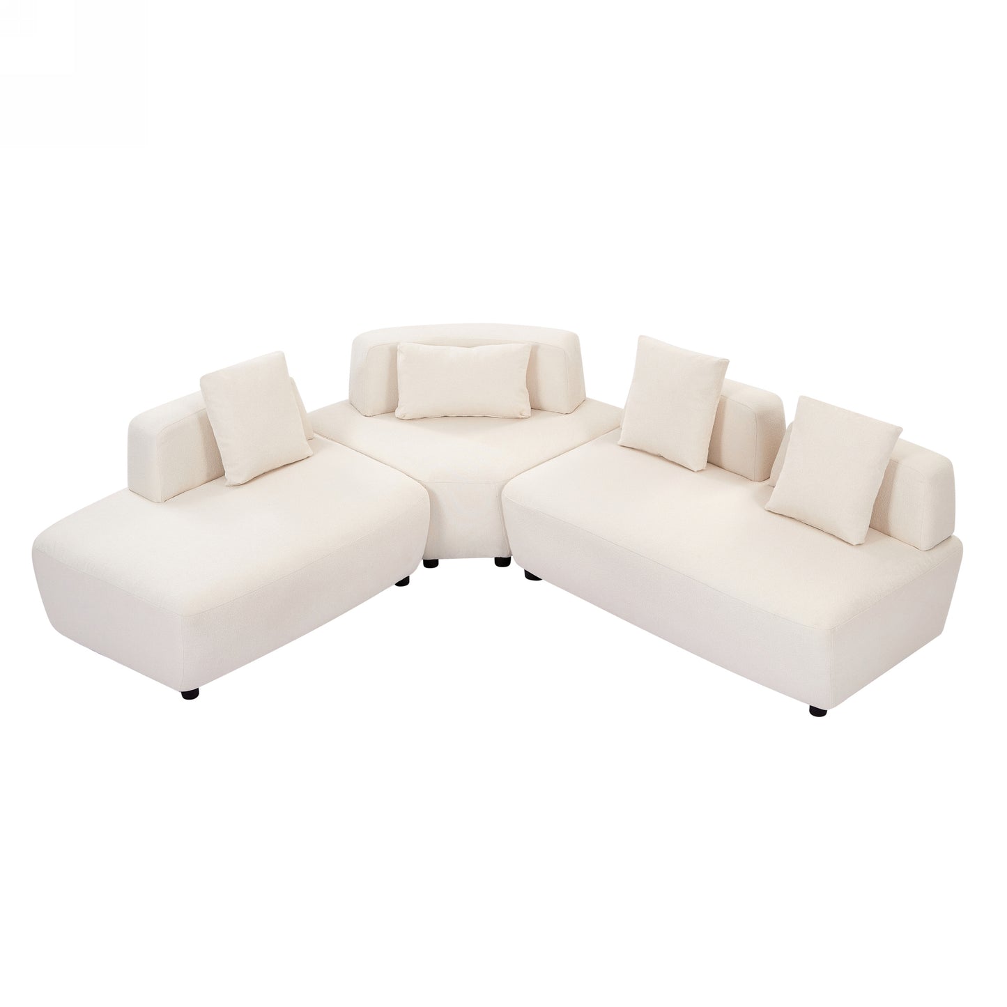 Contemporary 3-piece Sectional Sofa Beige