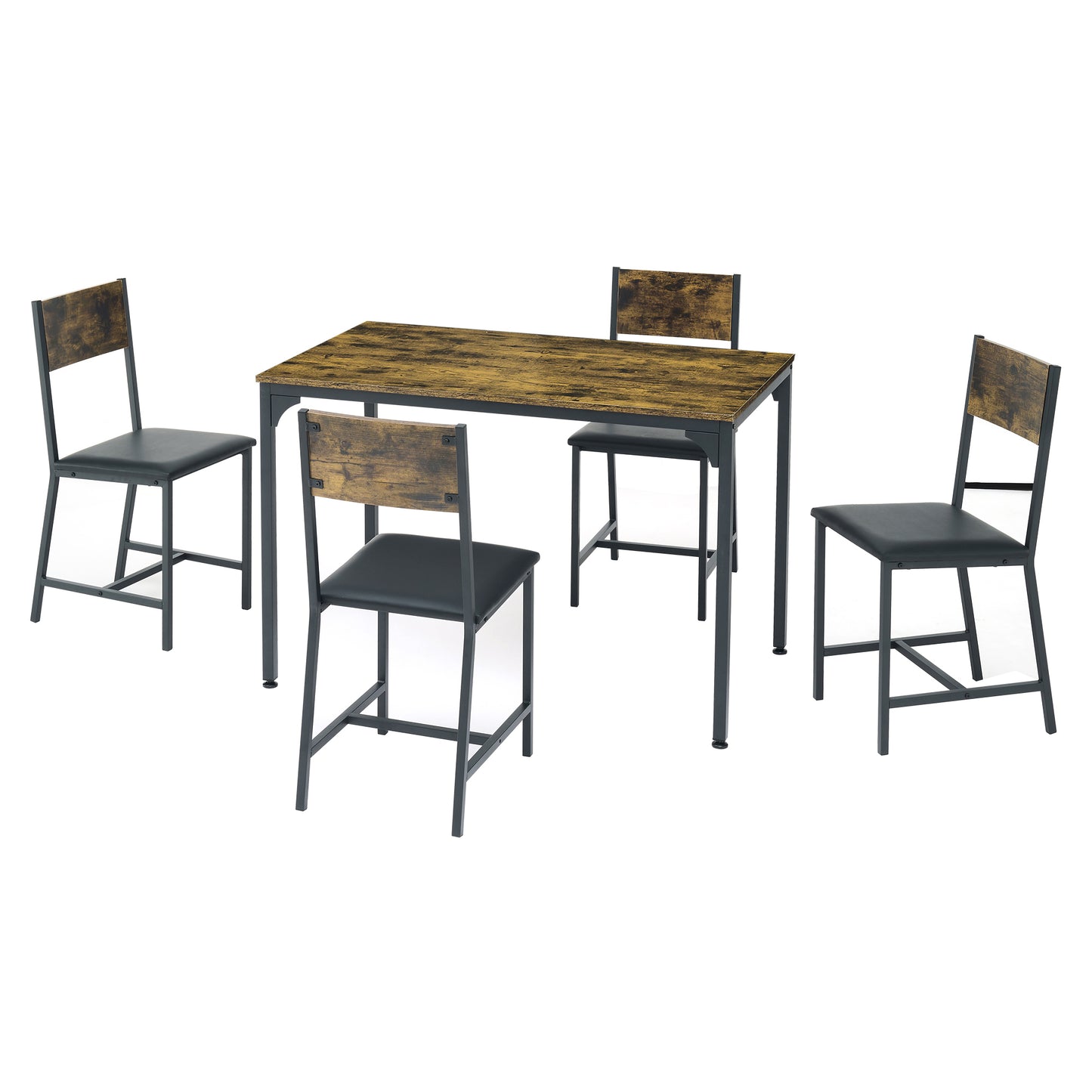 Dining Room Set for 5 Pieces Dining Table Set,  Particle board with Sturdy Metal Frame&Leg