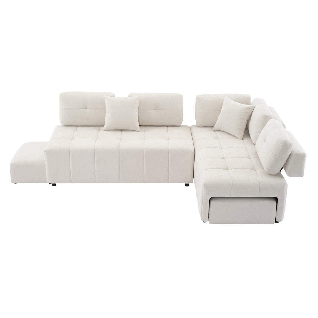 91.73" L-shaped Sofa Sectional Sofa Couch , Biege