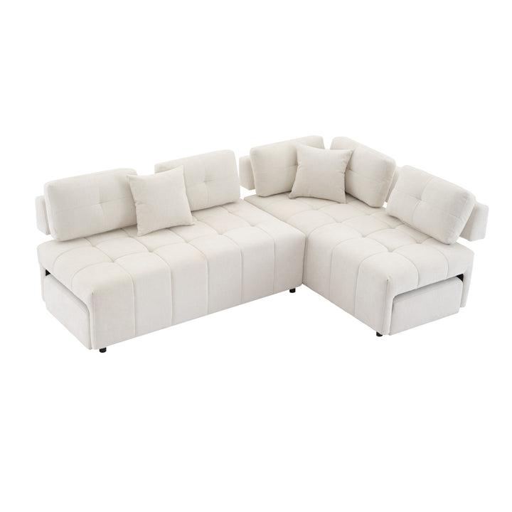 91.73" L-shaped Sofa Sectional Sofa Couch , Biege