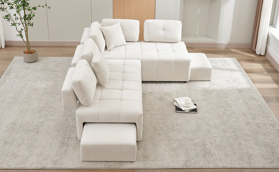91.73" L-shaped Sofa Sectional Sofa Couch , Biege