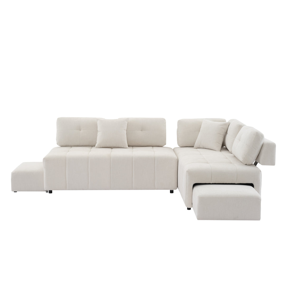 91.73" L-shaped Sofa Sectional Sofa Couch , Biege