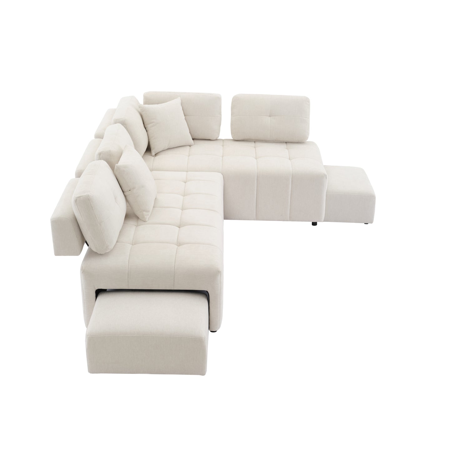 91.73" L-shaped Sofa Sectional Sofa Couch , Biege