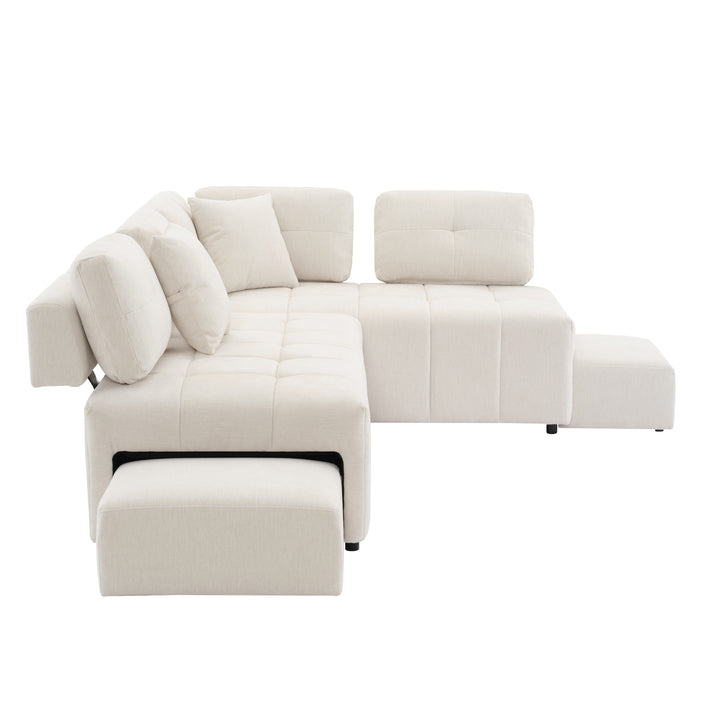 91.73" L-shaped Sofa Sectional Sofa Couch , Biege