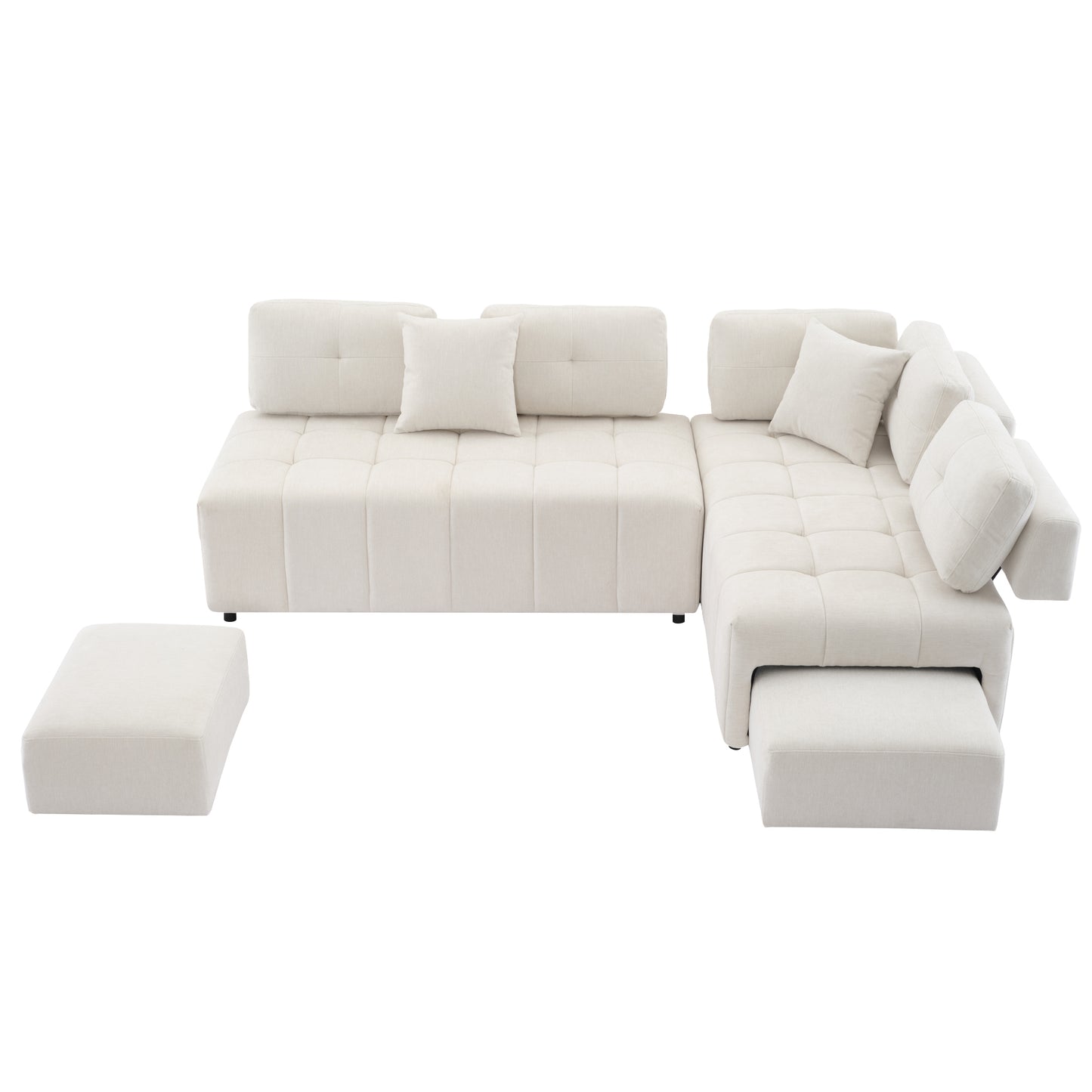 91.73" L-shaped Sofa Sectional Sofa Couch , Biege