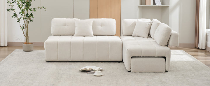 91.73" L-shaped Sofa Sectional Sofa Couch , Biege