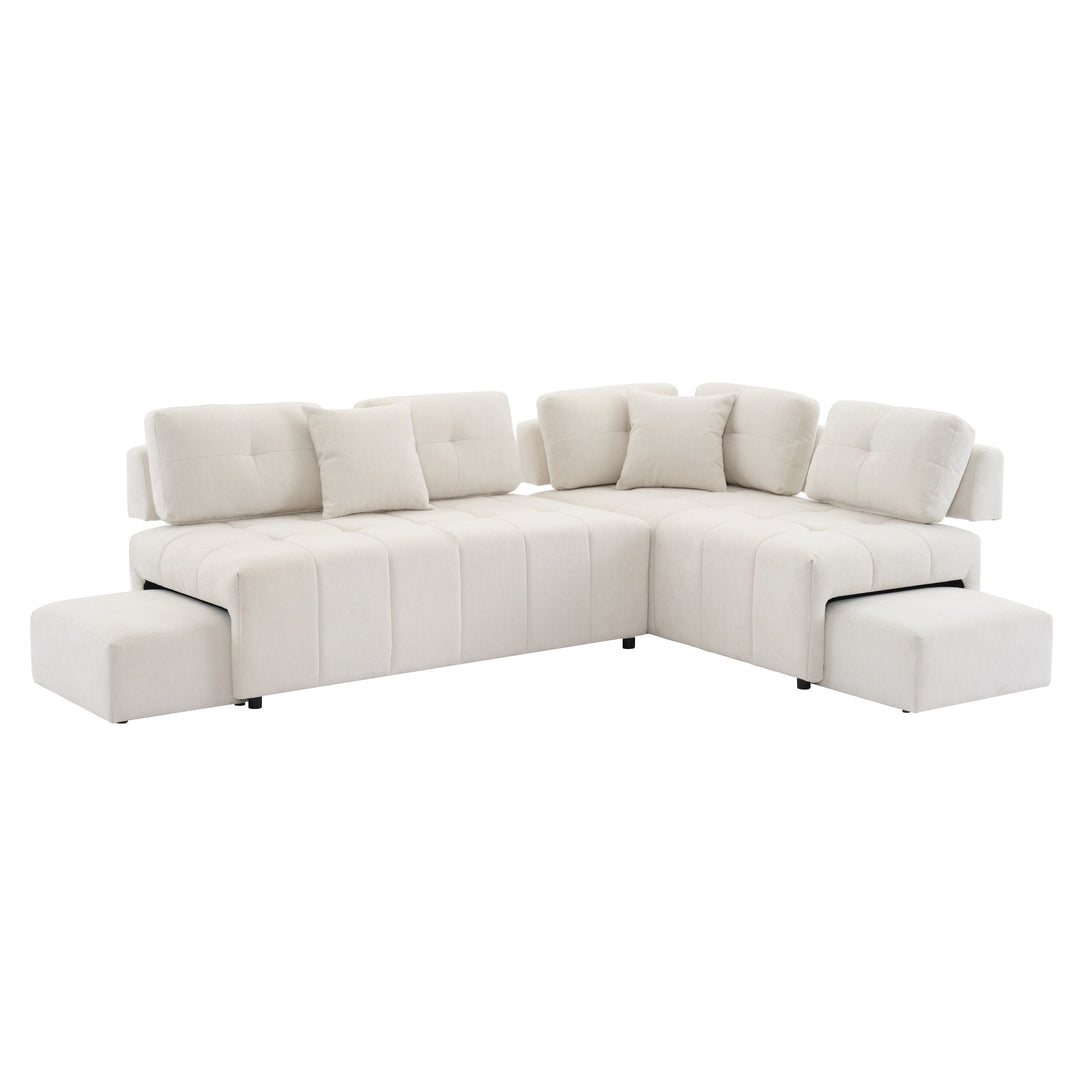 91.73" L-shaped Sofa Sectional Sofa Couch , Biege