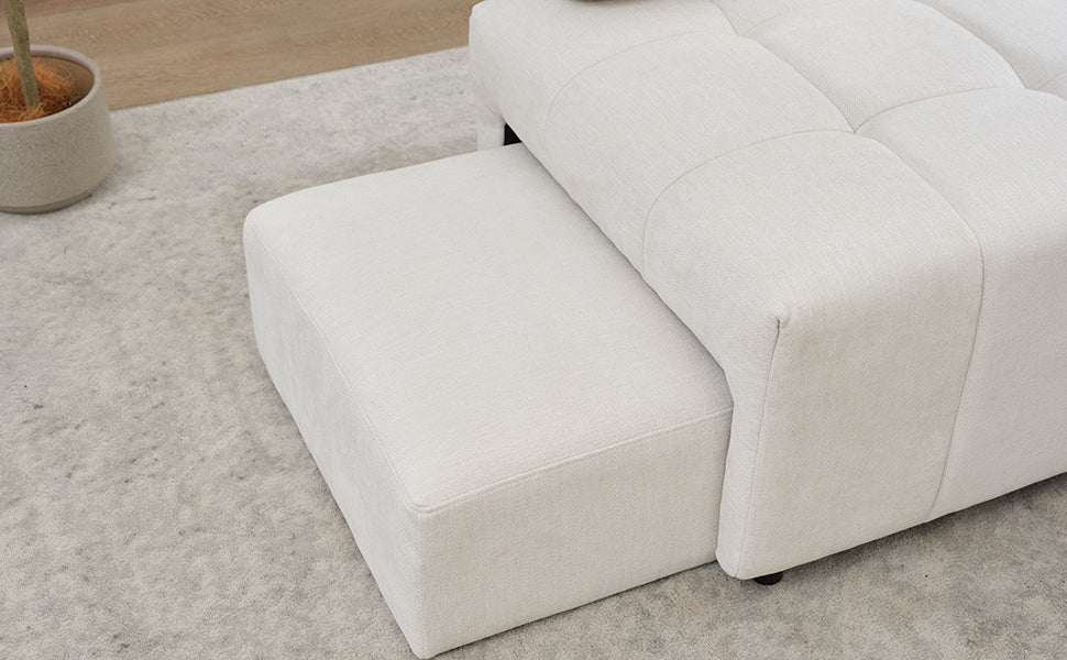 91.73" L-shaped Sofa Sectional Sofa Couch , Biege