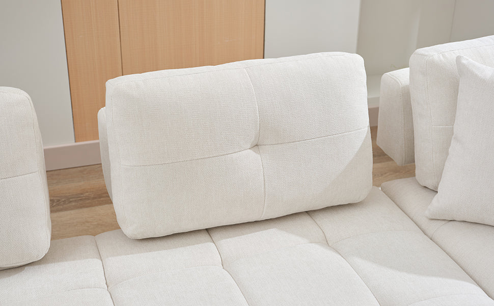 91.73" L-shaped Sofa Sectional Sofa Couch , Biege