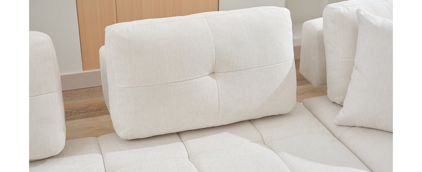 91.73" L-shaped Sofa Sectional Sofa Couch , Biege