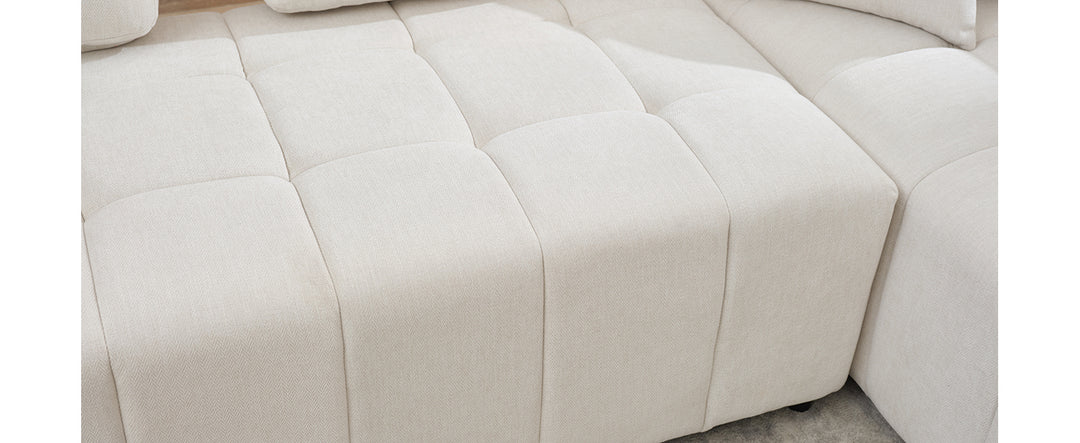91.73" L-shaped Sofa Sectional Sofa Couch , Biege