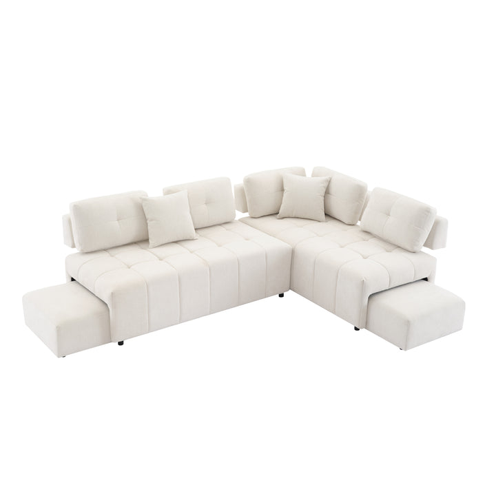 91.73" L-shaped Sofa Sectional Sofa Couch , Biege