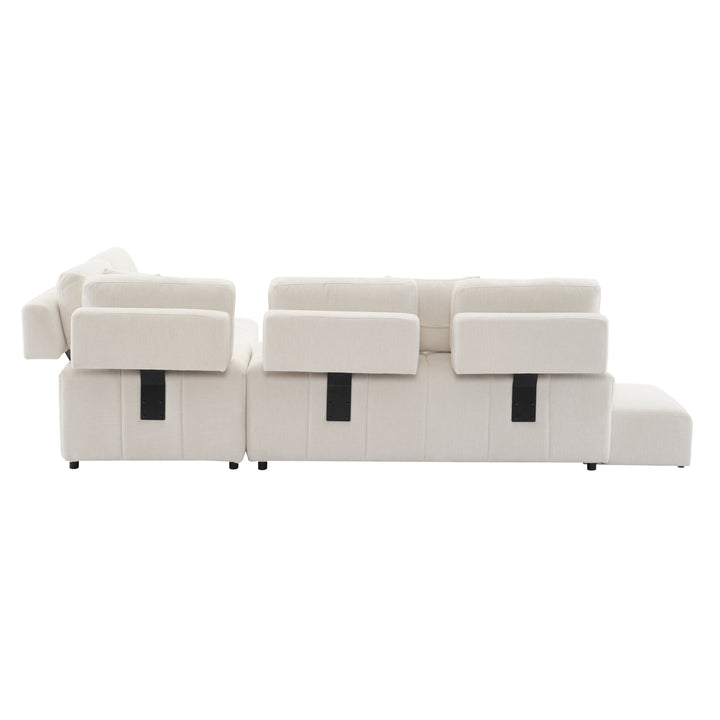 91.73" L-shaped Sofa Sectional Sofa Couch , Biege