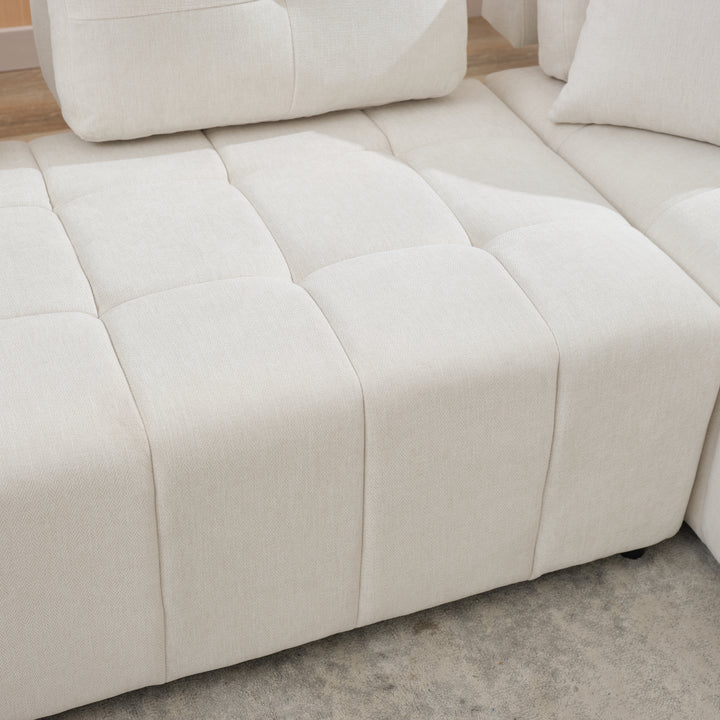 91.73" L-shaped Sofa Sectional Sofa Couch , Biege