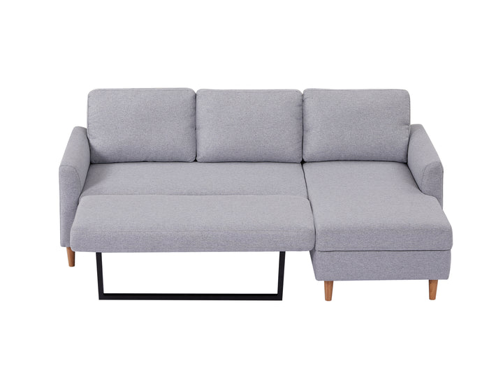 Adjustable L-Shaped Sofa Bed With Chaise Light Grey