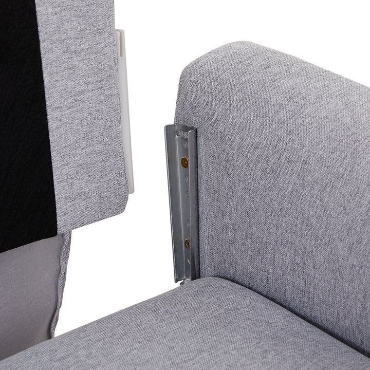 Adjustable L-Shaped Sofa Bed With Chaise Light Grey