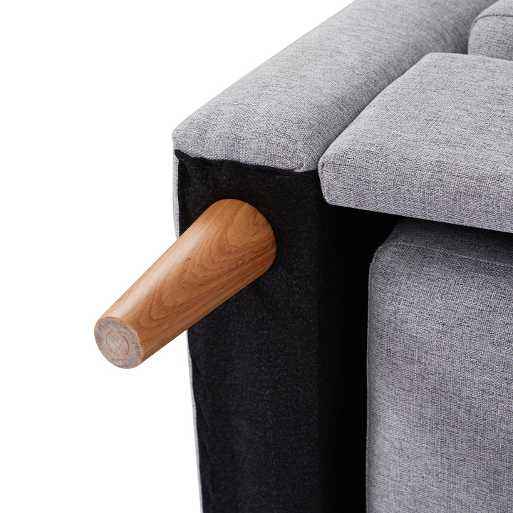 Adjustable L-Shaped Sofa Bed With Chaise Light Grey