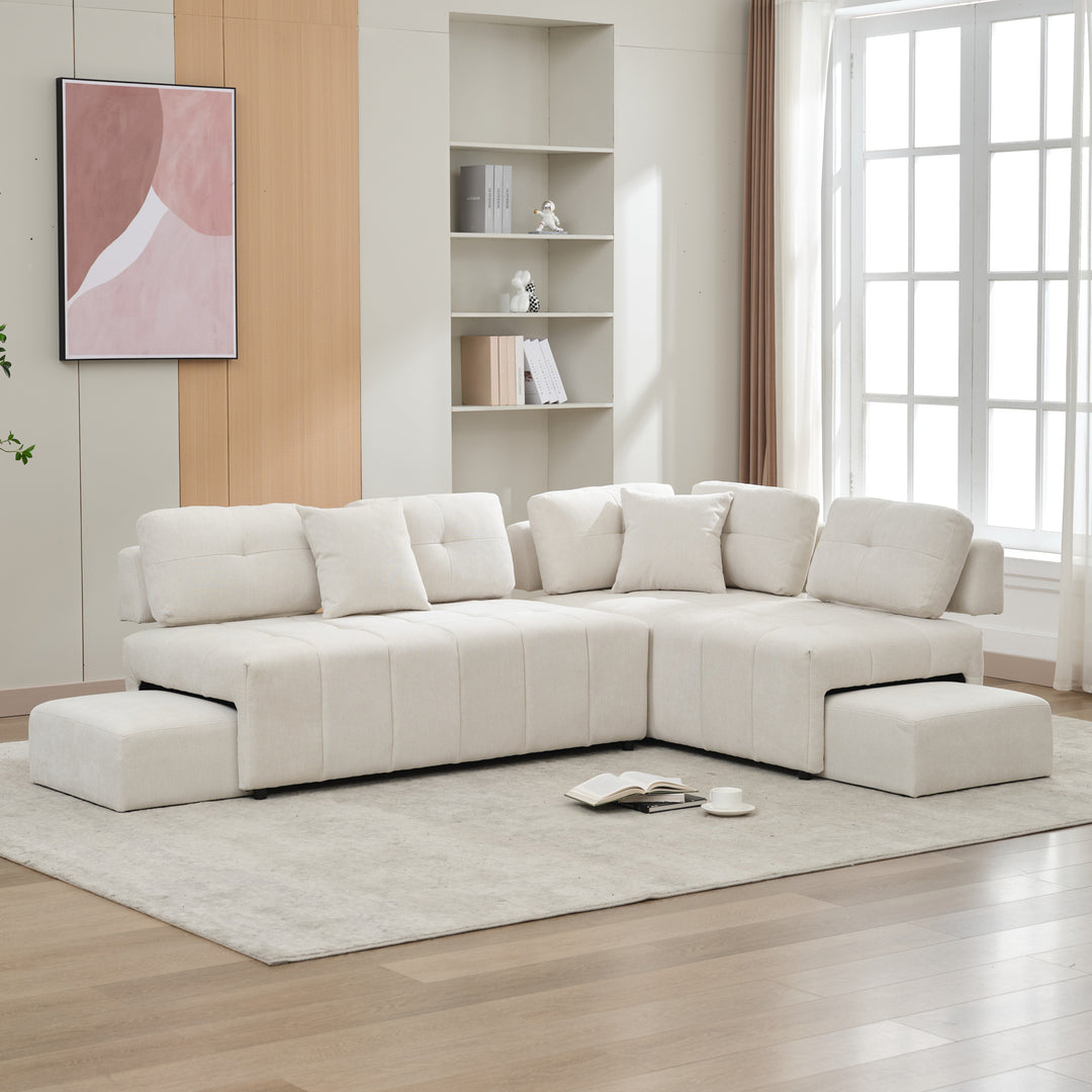 91.73" L-shaped Sofa Sectional Sofa Couch , Biege