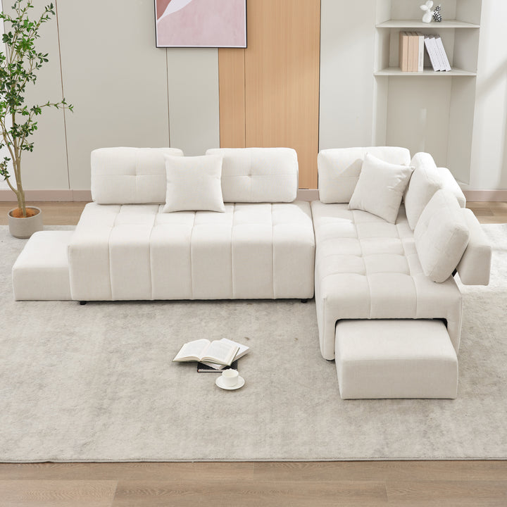 91.73" L-shaped Sofa Sectional Sofa Couch , Biege