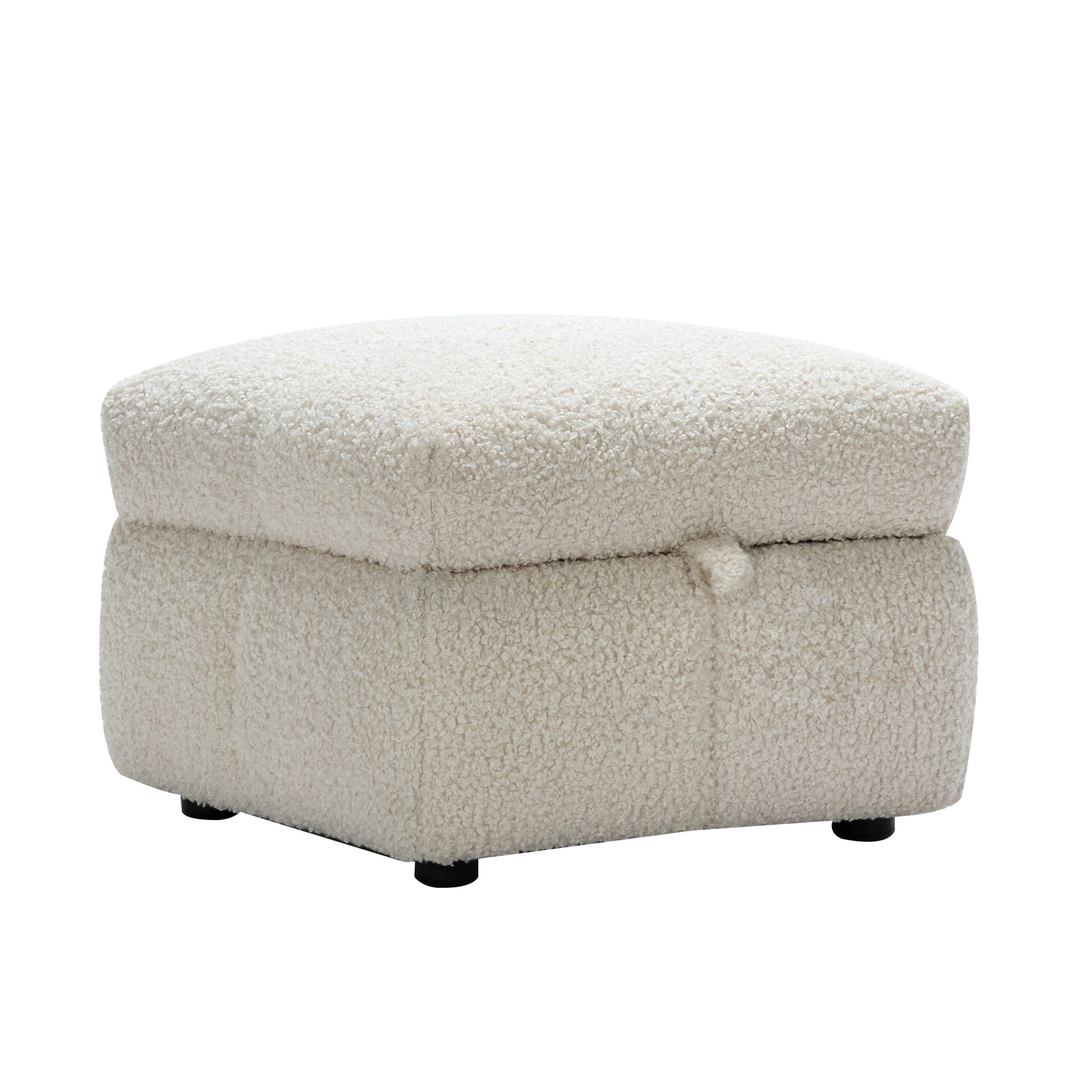 87.7" Sectional Sofa with Two USB Ports a Movable Storage Ottoman and Two Lumbar Pillows Creamy White