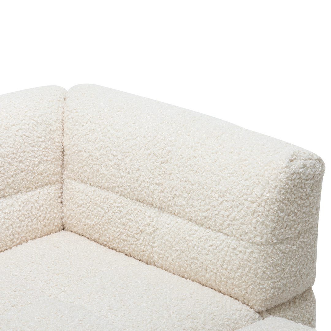 87.7" Sectional Sofa with Two USB Ports a Movable Storage Ottoman and Two Lumbar Pillows Creamy White