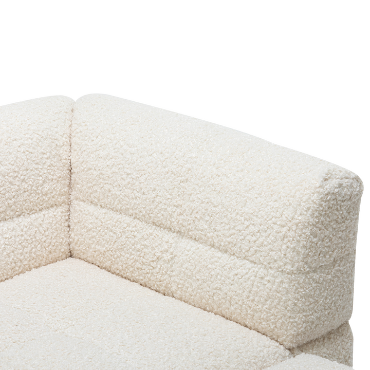 87.7" Sectional Sofa with Two USB Ports a Movable Storage Ottoman and Two Lumbar Pillows Creamy White