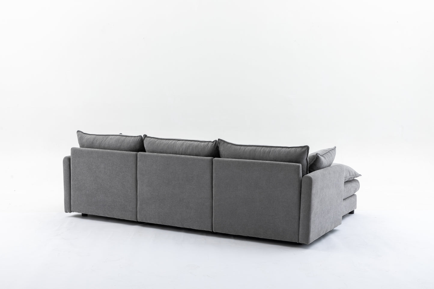 Sectional Sofa,  3-Seater Sofa with Ottoman