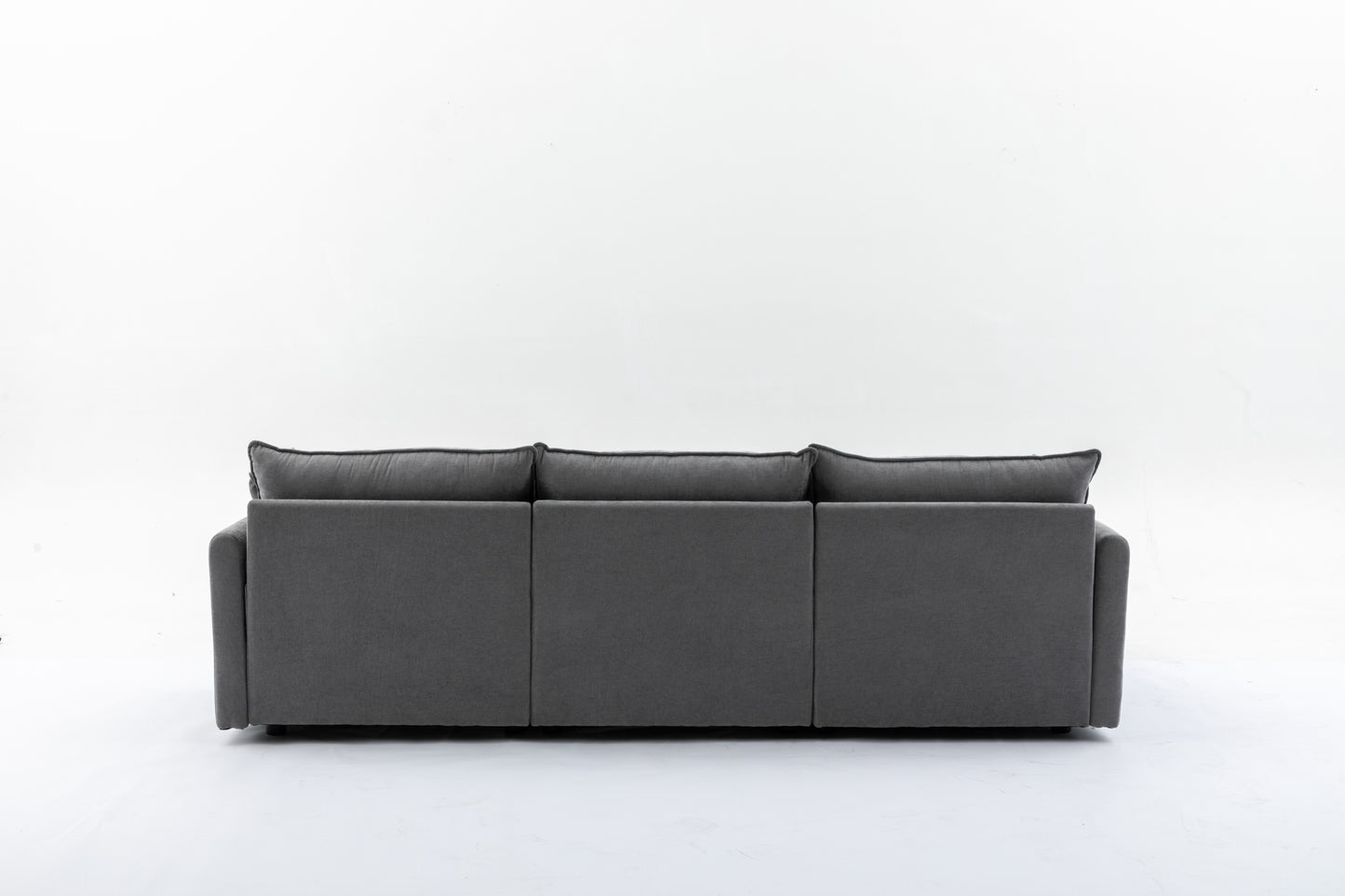 Sectional Sofa,  3-Seater Sofa with Ottoman