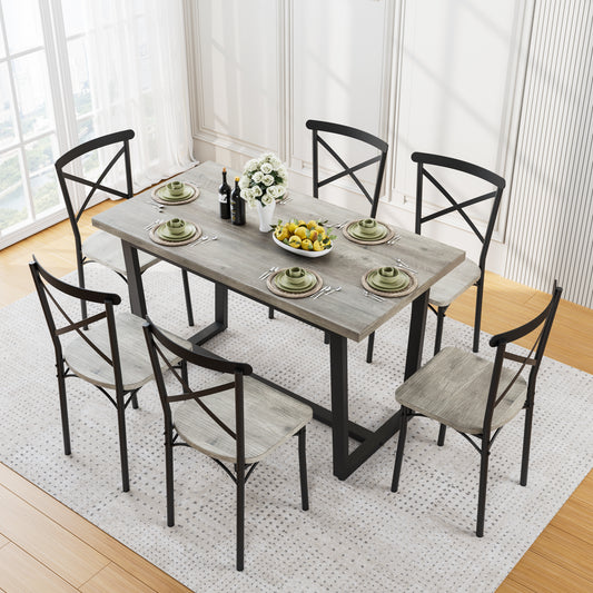 7 Pieces Dining Set 7-Piece Kitchen Table