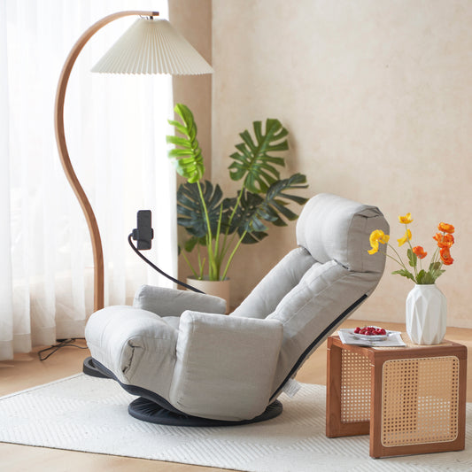 Adjustable head and waist, 360 degree rotatable sofa chair