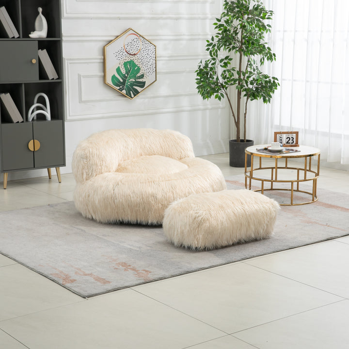Bean Bag Chair, Floor Sofa with Handle,Accent Sofa Chair with Ottoma