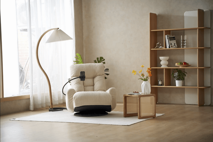 Adjustable head and waist, 360 degree rotatable sofa chair