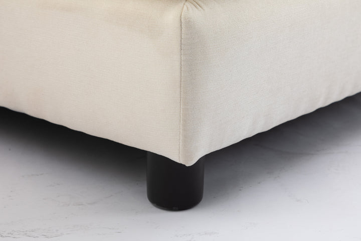 Modular Sectional Sofa, 100.39" x 34.65" 3-Seater Sofa with Ottoman, Modern L-Shaped Sofa for Living Room Bedroom Apartment