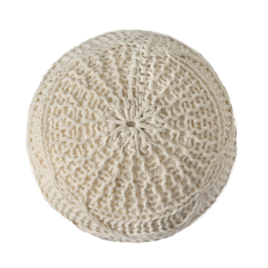 Knitted Wool 20 x 20 Round Pouf