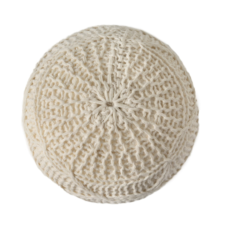 Knitted Wool 20 x 20 Round Pouf