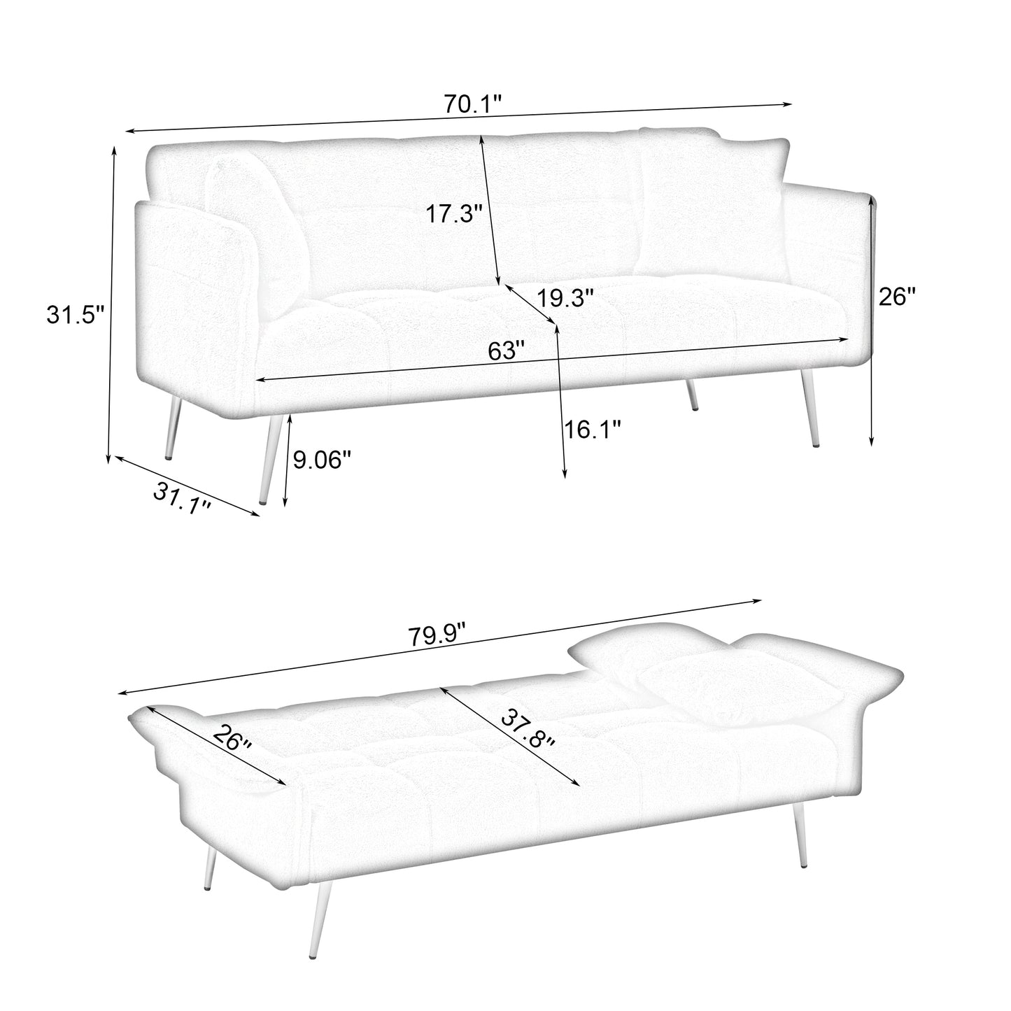 70.1 "sofa bed