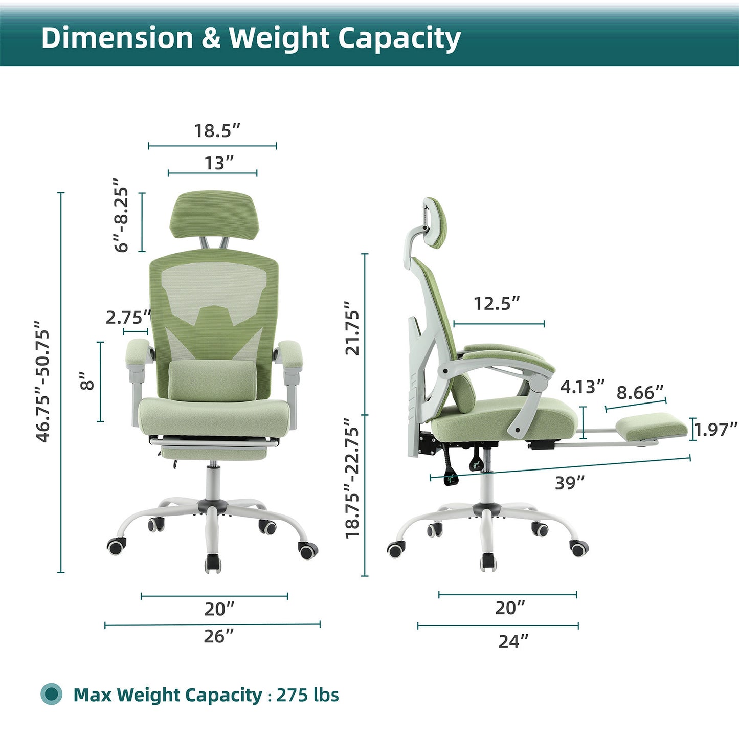 Mesh High Back Ergonomic Office Chair Lumbar Support Pillow Computer Desk Chair