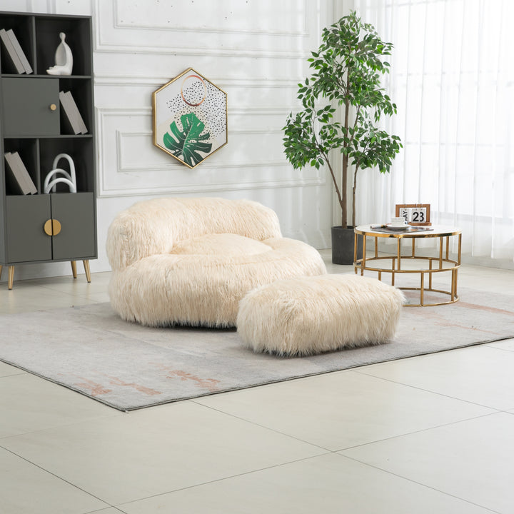 Bean Bag Chair, Floor Sofa with Handle,Accent Sofa Chair with Ottoma