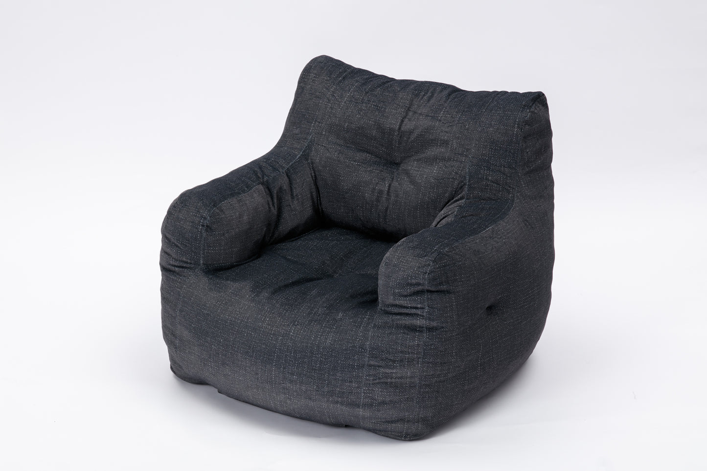 Soft Velvet Fabric Bean Bag Chair Filled With Memory Sponge,Dark Gray