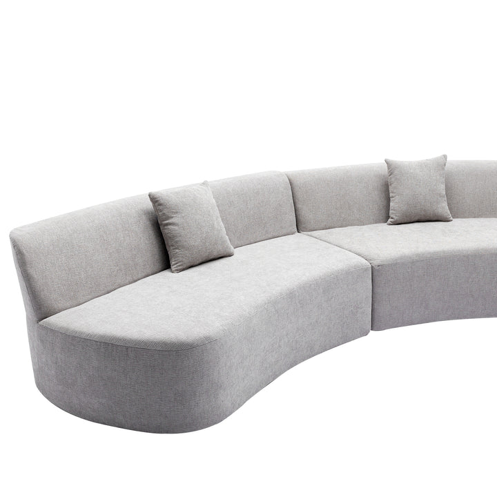 136.6" Stylish Curved sofa Sectional Sofa, Grey