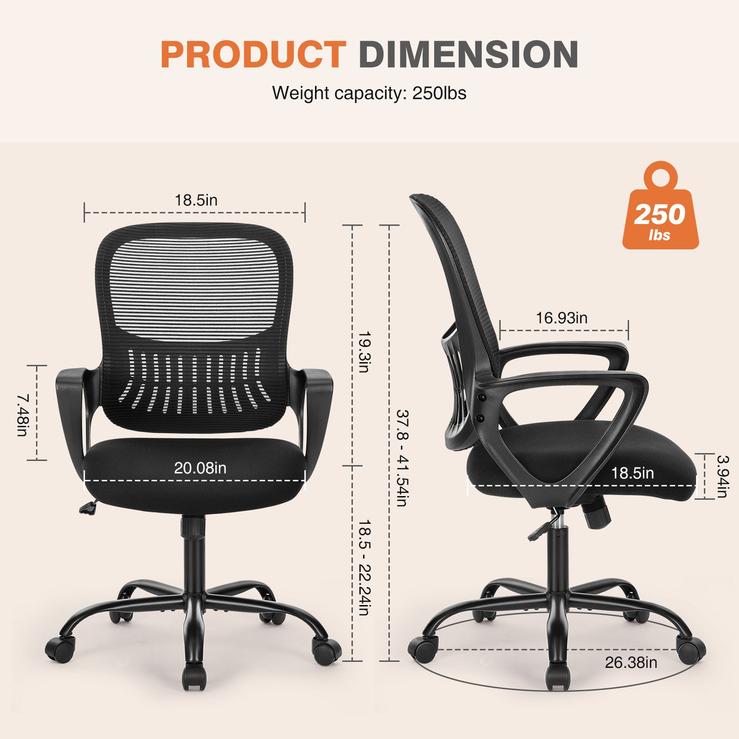 Ergonomic Office Chair Home Desk Mesh Chair