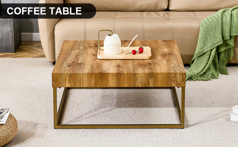 Modern rectangular coffee table, dining table. MDF desktop with metal legs.