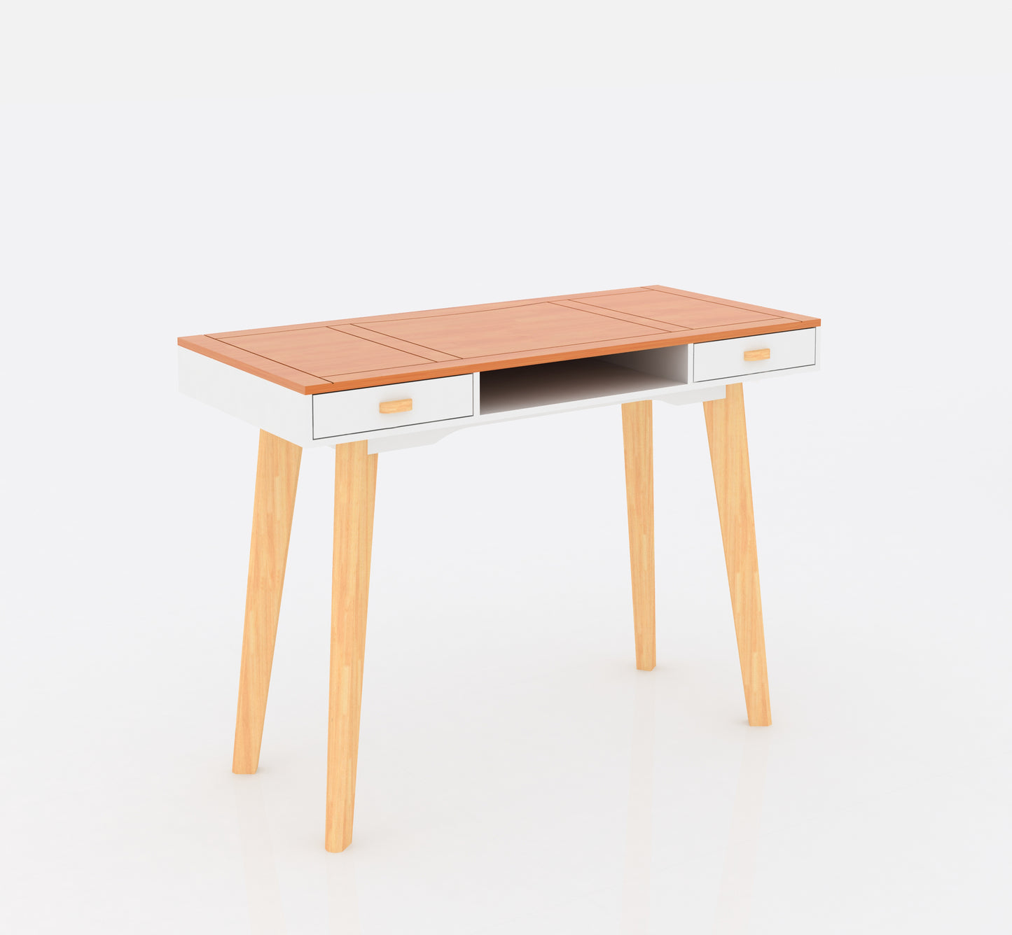 Wooden Writing Desk for Office,Solid Wood Computer Table for Home Wood+White Finish